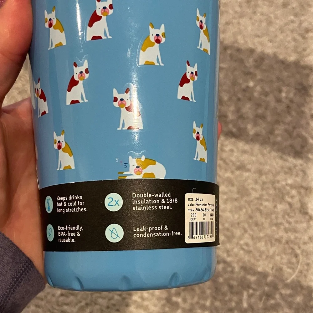 S'well Light Blue Tumbler with Frenchie French Bulldog Dog Design - Picture 5 of 6